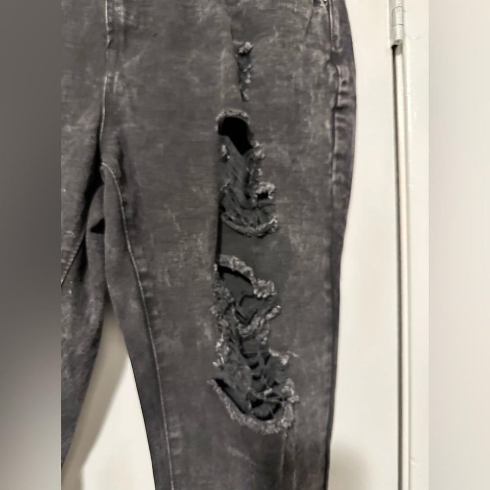NWT Fashion Nova Lola Destructured Jeans black size 14 - Picture 3 of 10